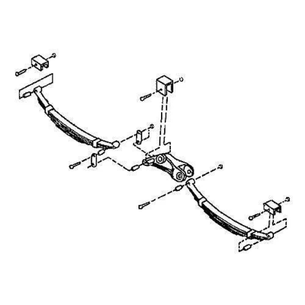 TWR1050050 3500-6000 lbs Tandem Axle Double Eye Hanger Kit