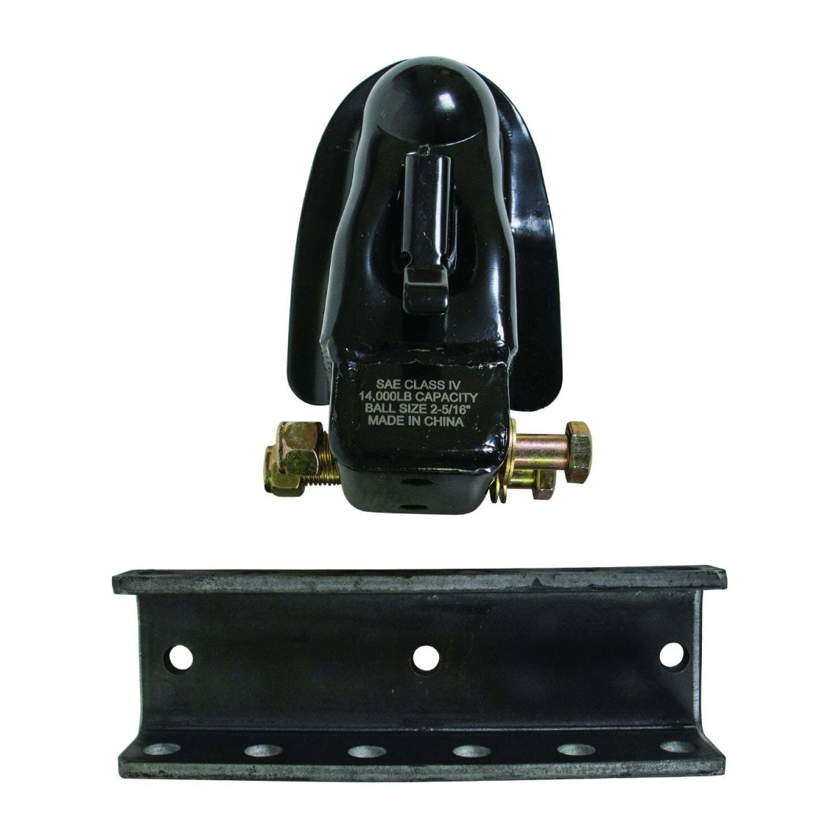 TWRRT2094 2 in. 14K lbs Ball Coupler with 6 Hole Bracket - Black