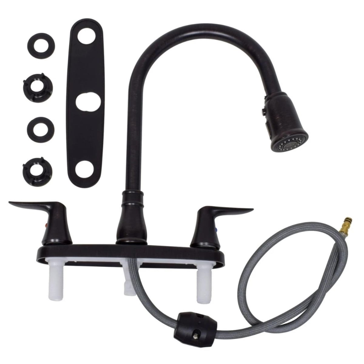 Valterra Products VLPPF221503 8 in. Catalina High-Rise Pull-Down Kitchen Faucet - Lever Handles, Oil-Rubbed Bronze