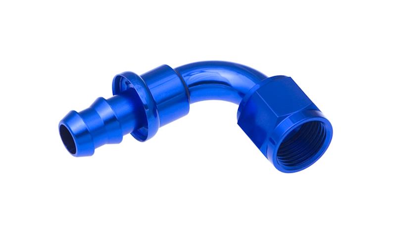 RHP2090-16-1 16 AN 90 Degree Push Lock Hose End - Blue