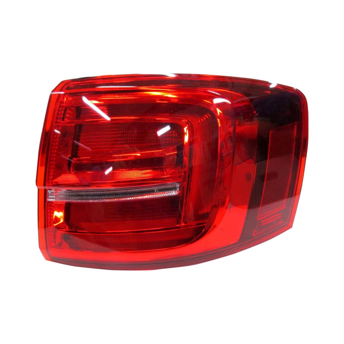 MZN441-19G3R-AC CAPA Right Hand Outer Taillamp Assembly for 2015-2018 Volkswagen Jetta Sedan - Black Housing - Red & Clear Lens