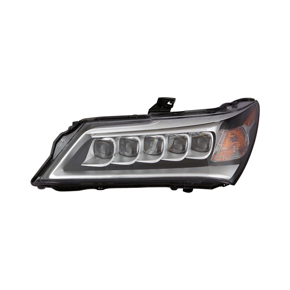 MZN327-1107L-AC CAPA Left Hand Headlight Assembly for 2014-2016 Acura MDX - Black & Chrome Housing - Clear Lens
