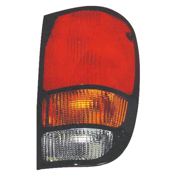 MZN316-1901R-UC CAPA Right Hand Taillight Assembly for 1994-2000 Mazda Pickup - Chrome Housing - Red, Amber & Clear Lens