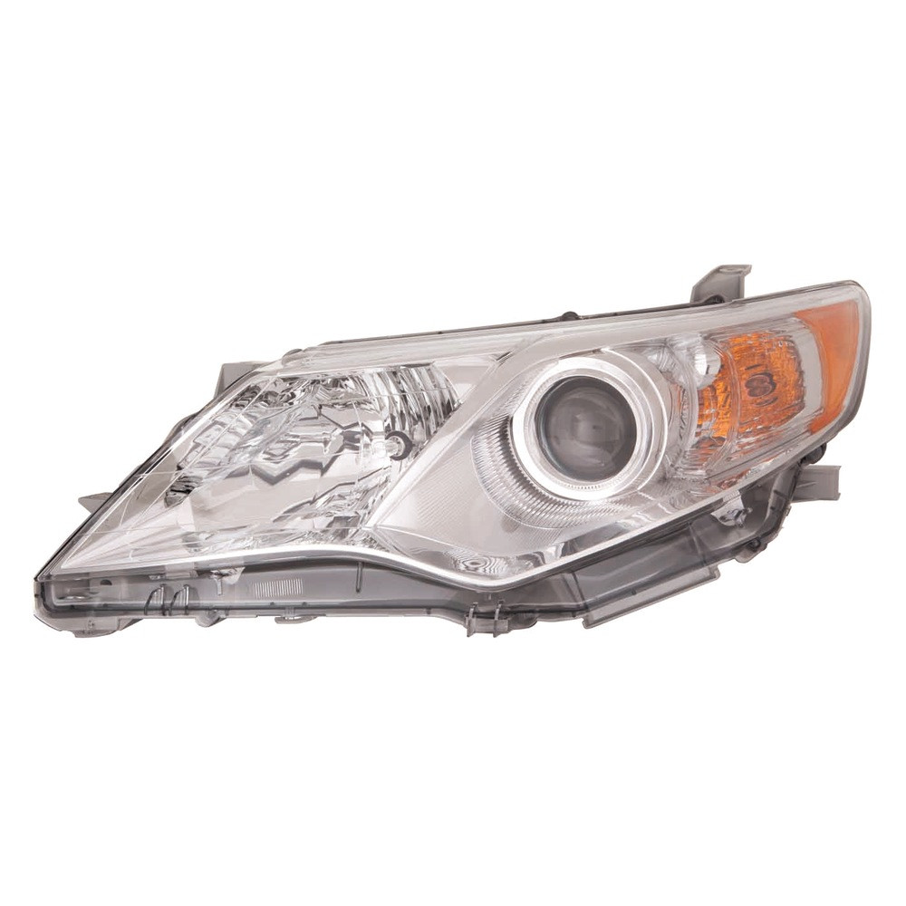 MZN312-11C8L-AC1 CAPA Left Hand Headlight Assembly for 2012-2014 Toyota Camry L-LE-XLE Models - Chrome Housing - Clear Lens