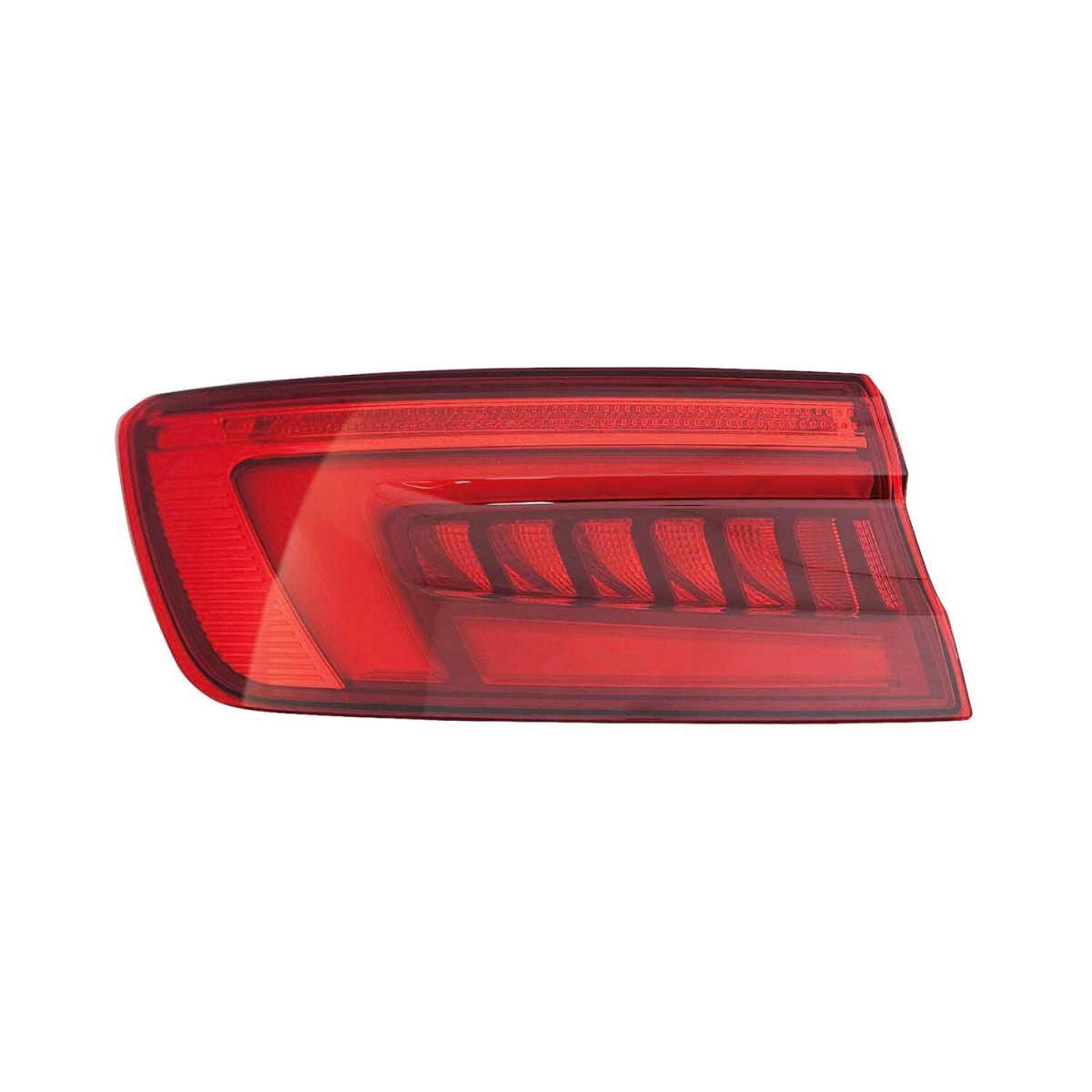 MZN346-1915L-AC CAPA Left Hand Outer Taillamp Assembly for 2017-2019 Audi A4 Sedan - Black Housing - Red Lens
