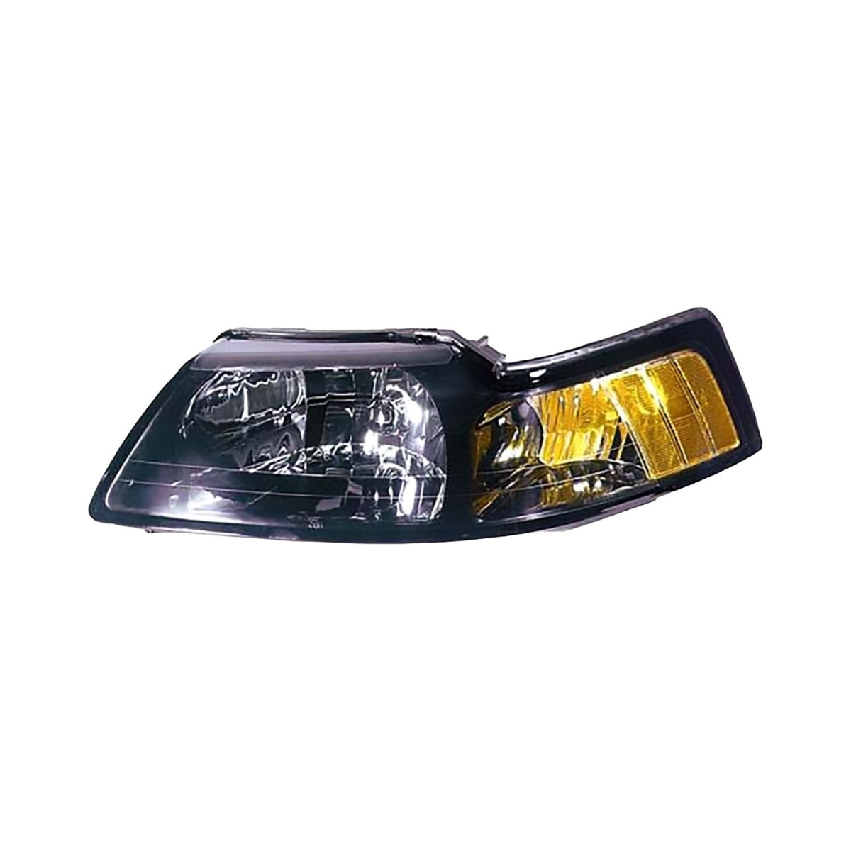 MZN331-1173L-UC2 CAPA Left Hand Headlight Assembly for 2001-2004 Ford Mustang - Black Housing - Clear Lens