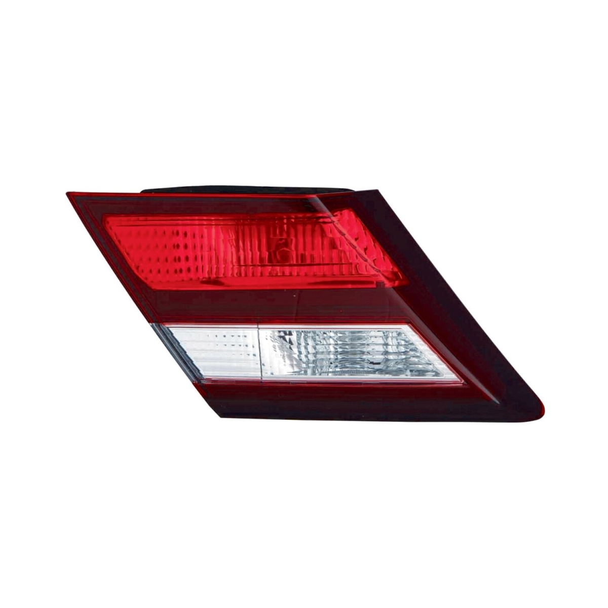 MZN317-1338L-AC CAPA Left Hand Inner Backup Tail Lamp Assembly for 2013-2015 Honda Civic Sedan - Black & Chrome Housing - Red & Clear Lens