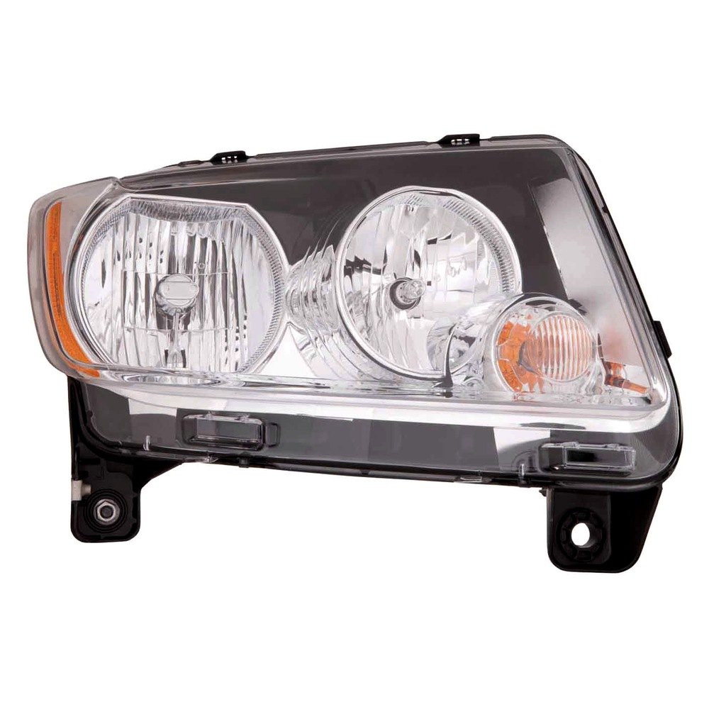 MZN333-1190R-ACN2 CAPA Right Hand Headlight Assembly for 2013-2014 Jeep Compass - Black Housing - Clear Lens