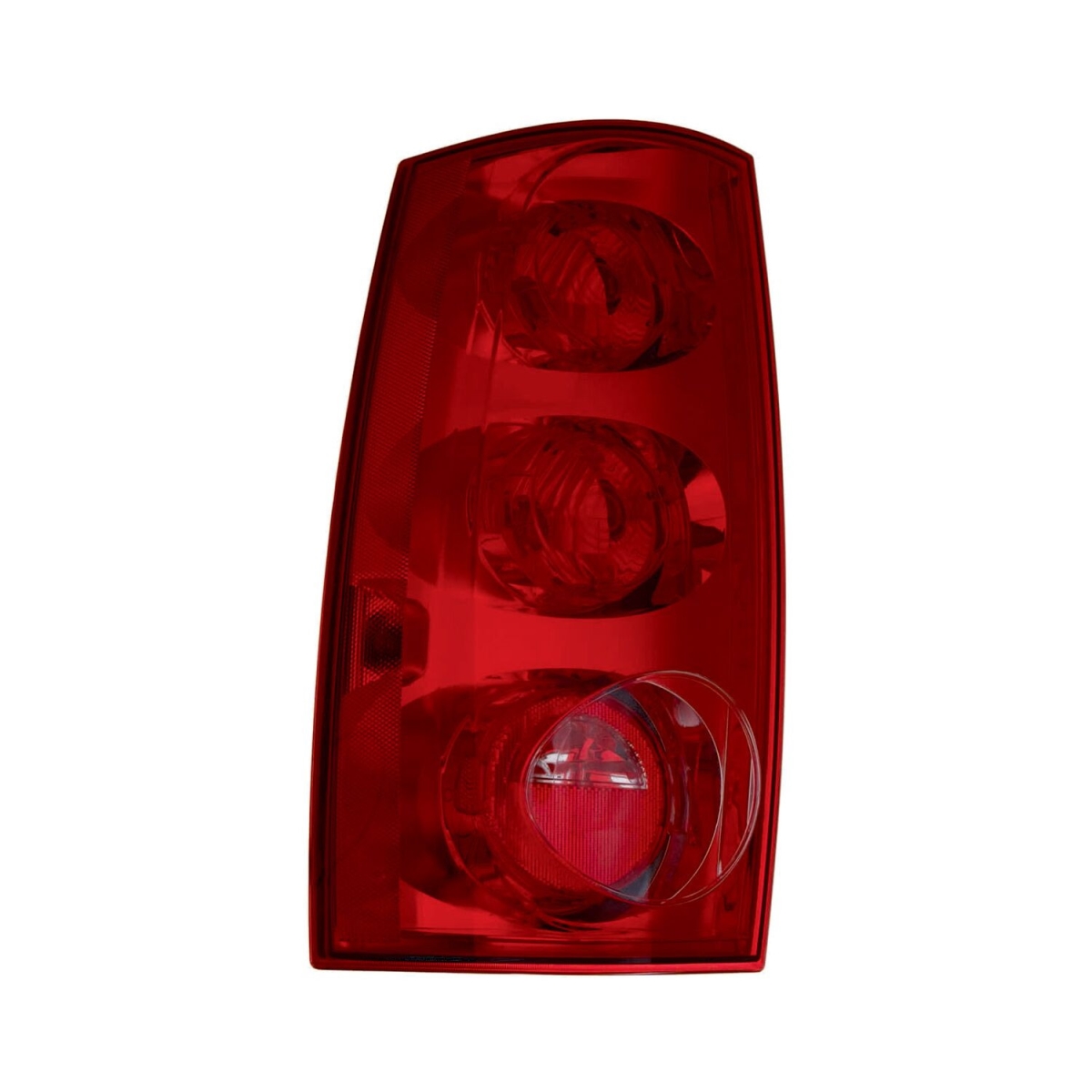 MZN335-1968L-AC CAPA Left Hand Taillamp Assembly for 2007-2011 GMC Yukon & Yukon XL - Chrome Housing - Red & Clear Lens
