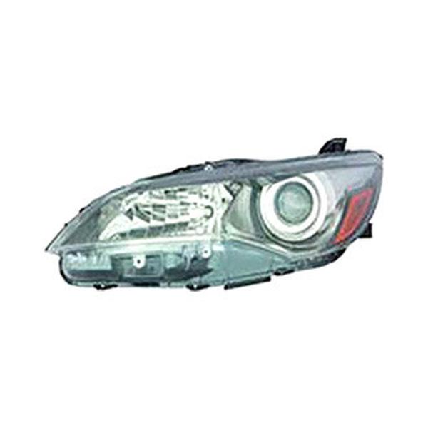 MZN312-11F4L-AC7 CAPA Left Hand Headlight Assembly for 2015 Toyota Camry & Camry Hybrid SE-XSE Models 4-Cylinder - Black Housing - Clear Lens