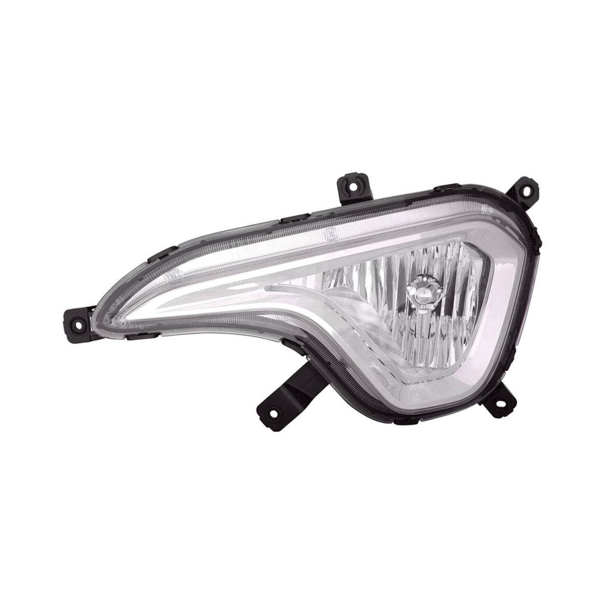 MZN321-2031L-AC CAPA Left Hand Fog Lamp Assembly for 2013-2016 Hyundai Santa Fe GLS-Limited - Chrome Housing - Clear Lens