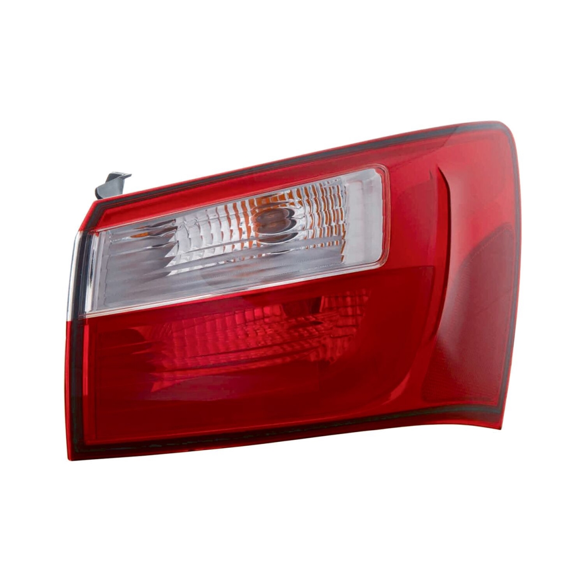 MZN323-1942R-AC CAPA Right Hand Taillamp Assembly for 2012-2017 Kia Rio Sedan EX-LX Models - Chrome Housing - Red & Clear Lens