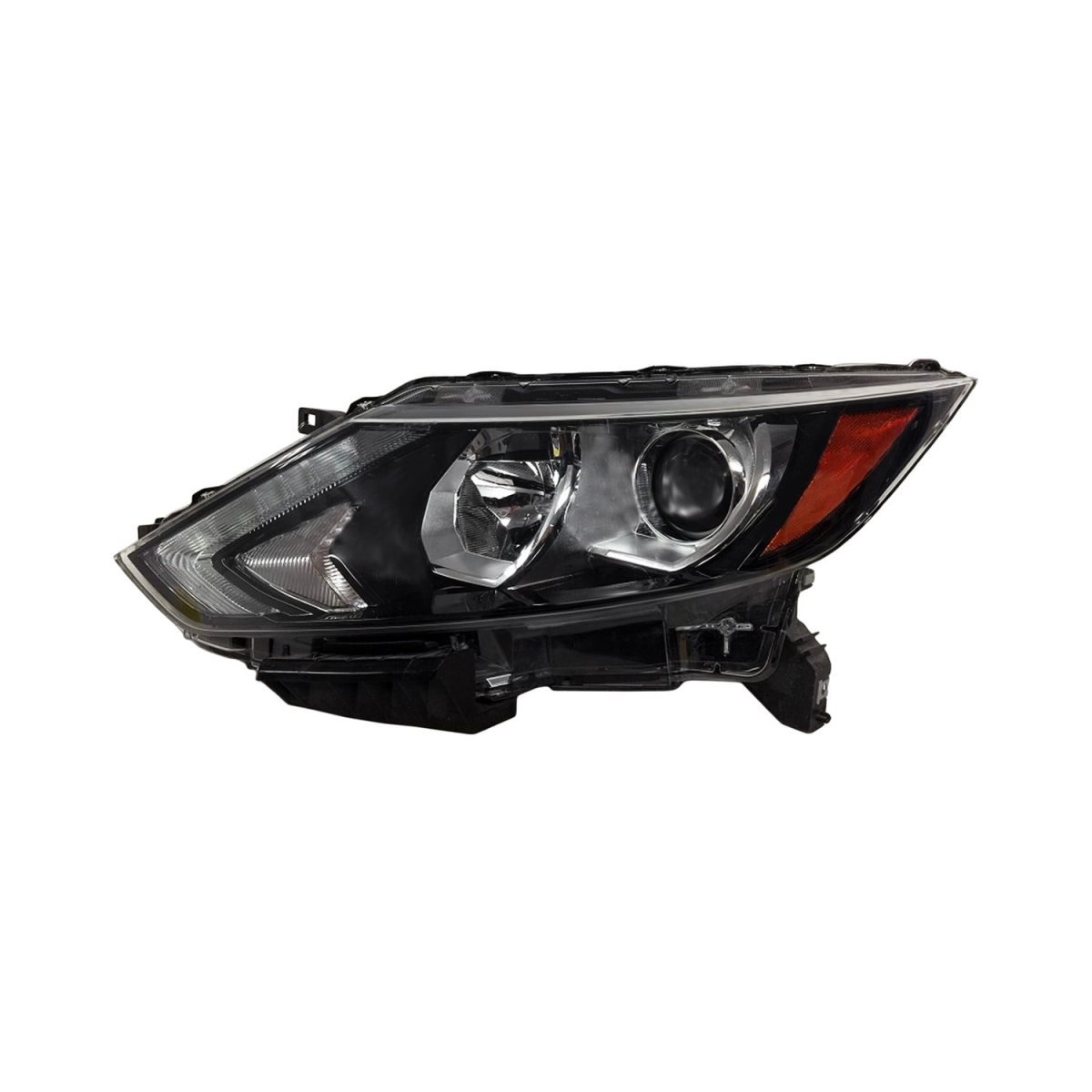 MZN315-11ANL-AC2 CAPA Left Hand Headlight Assembly for 2017-2019 Nissan Rogue Sport & Qashqai - Black Housing - Clear Lens