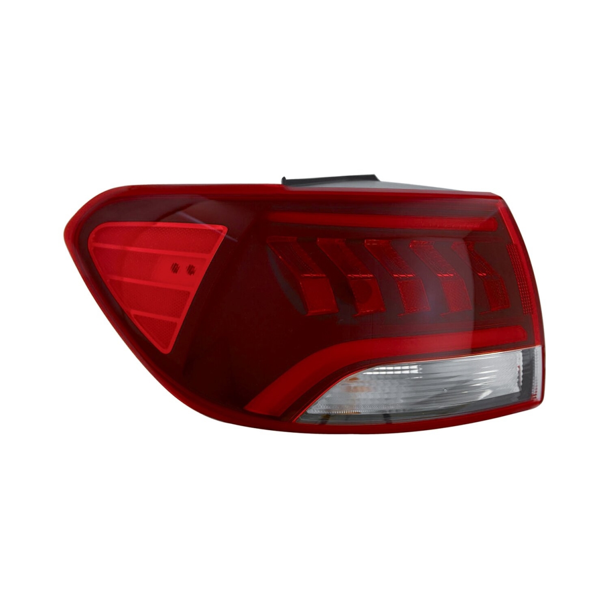 MZN323-1972L-AC CAPA Left Hand Outer Taillamp Assembly for 2019-2020 Kia Sorento - Black Housing - Red Lens