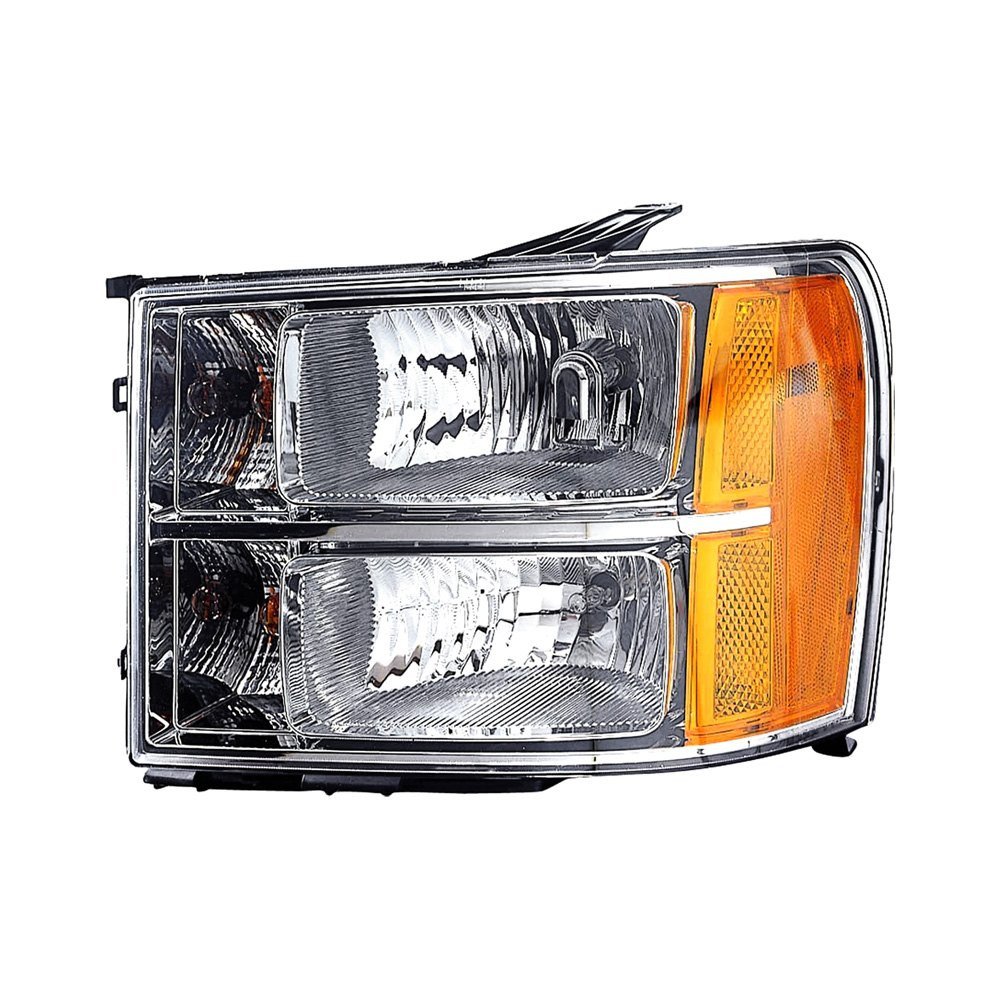 MZN335-1147L-AC CAPA Left Hand Headlight Assembly for 2007-2010 GMC Sierra - Chrome Housing - Clear Lens