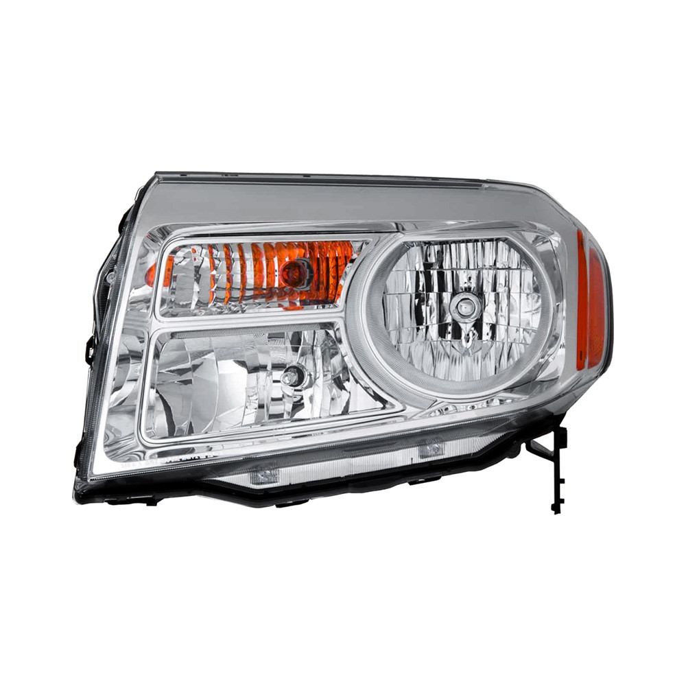 MZN317-1166L-AC CAPA Left Hand Headlight Assembly for 2012-2014 Honda Pilot - Chrome Housing - Clear Lens