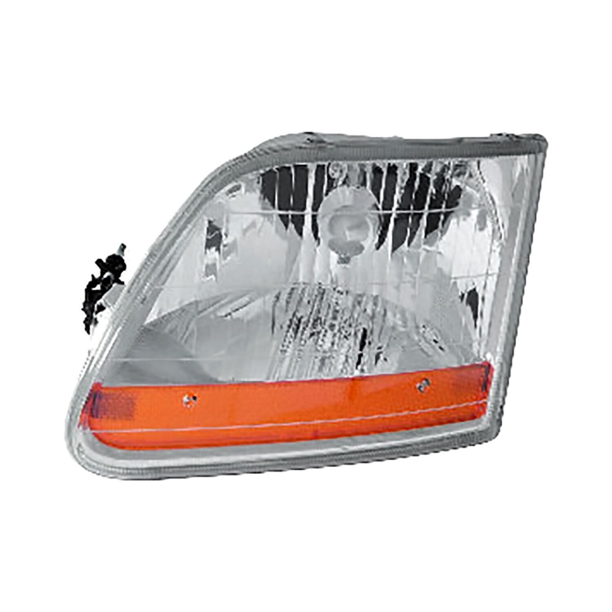 MZN330-1151L-ACY CAPA Left Hand Headlight Assembly for 2001-2004 Ford F-150 Pickup & Harley-Davidson Model - Chrome Housing - Clear Lens