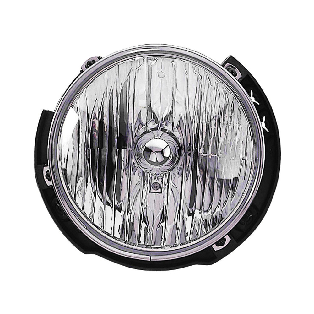 MZN333-1181L-AC CAPA Left Hand Headlight Assembly for 2007-2017 Jeep Wrangler - Chrome Housing - Clear Lens
