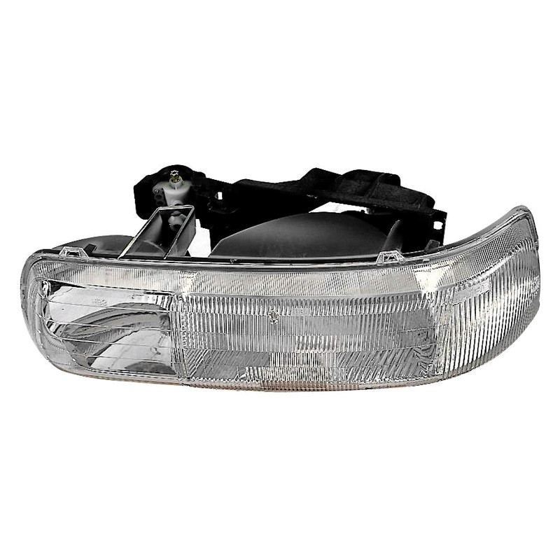 MZN332-1182L-AC CAPA Left Hand Headlight Assembly for 1999-2002 Chevrolet Silverado - Chrome Housing - Clear Lens