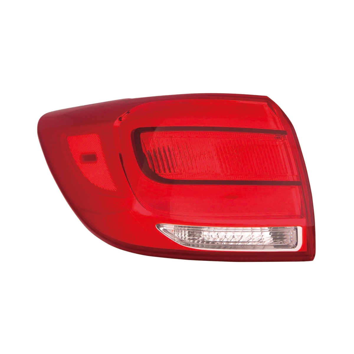 MZN223-1971L-AC CAPA Left Hand Outer Taillamp Assembly for 2014-2016 Kia Sportage EX-LX Models - Chrome Housing - Red & Clear Lens