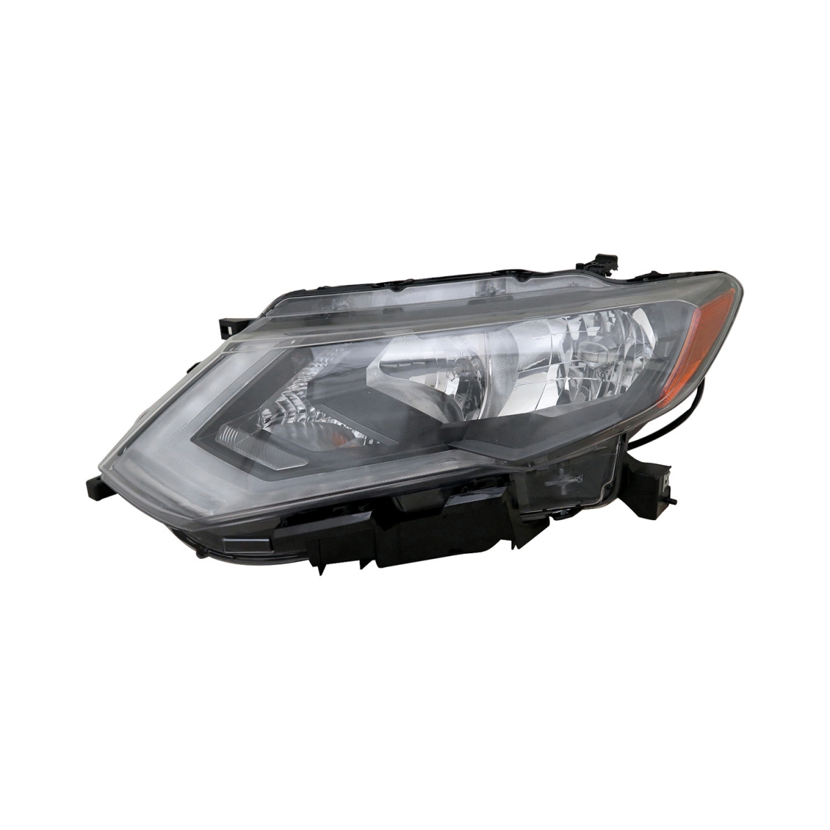 MZN315-11AKL-AC2 CAPA Left Hand Headlight Assembly for 2017-2020 Nissan Rogue & Rogue Hybrid - Black Housing - Clear Lens