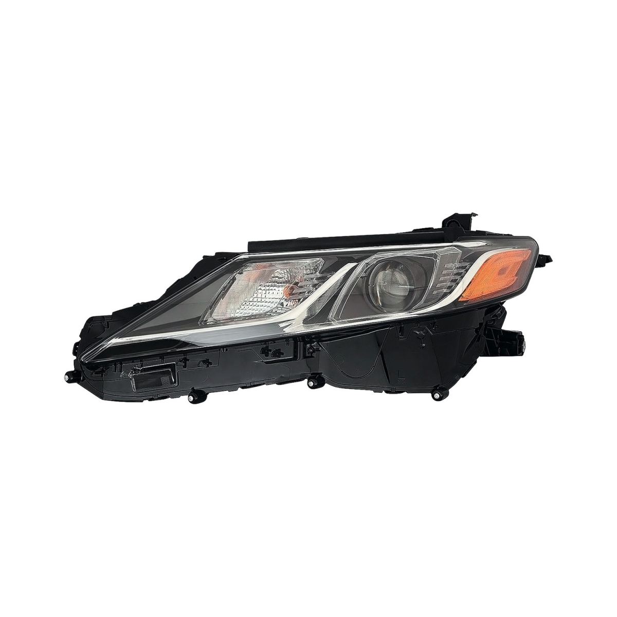 MZN312-11AXL-AC2 CAPA Left Hand Composite Headlamp Assembly for 2018 Toyota Camry L-LE-SE Models - Black Housing - Clear Lens