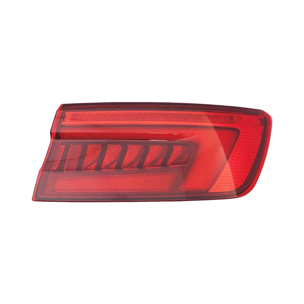 MZN346-1915R-AC CAPA Right Hand Outer Taillamp Assembly for 2017-2019 Audi A4 Sedan - Black & Chrome Housing - Red Lens