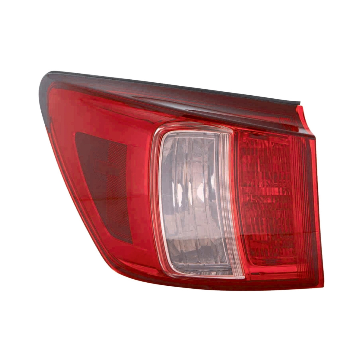 MZN324-1905L-UCNPR CAPA Left Hand Outer Taillamp Assembly for 2011-2013 Lexus IS250 & IS350 - Chrome Housing - Red & Clear Lens