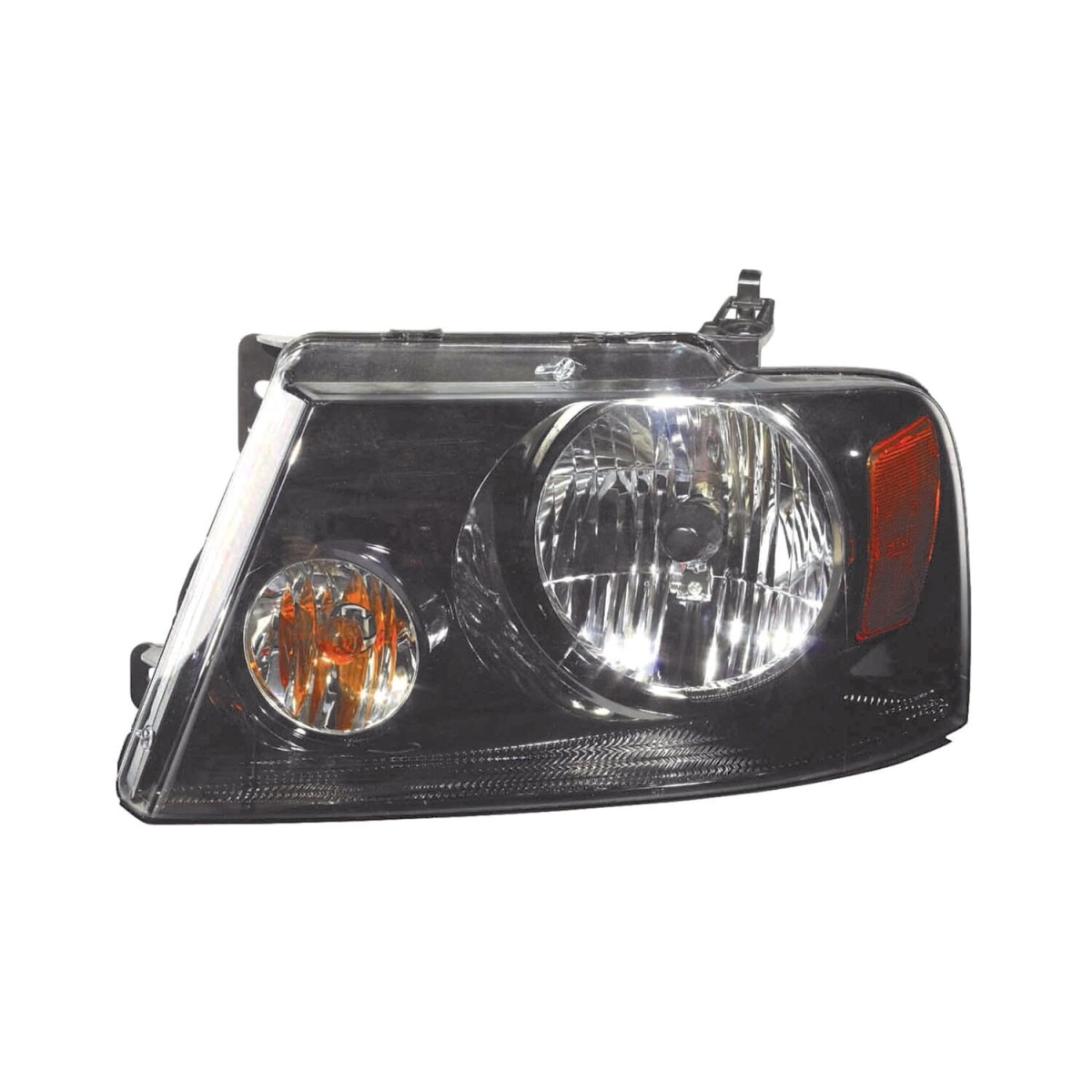 MZNK30-1122L-AC2 CAPA Left Hand Headlight Assembly for 2006-2008 Ford F-150 - Black Housing - Clear Lens
