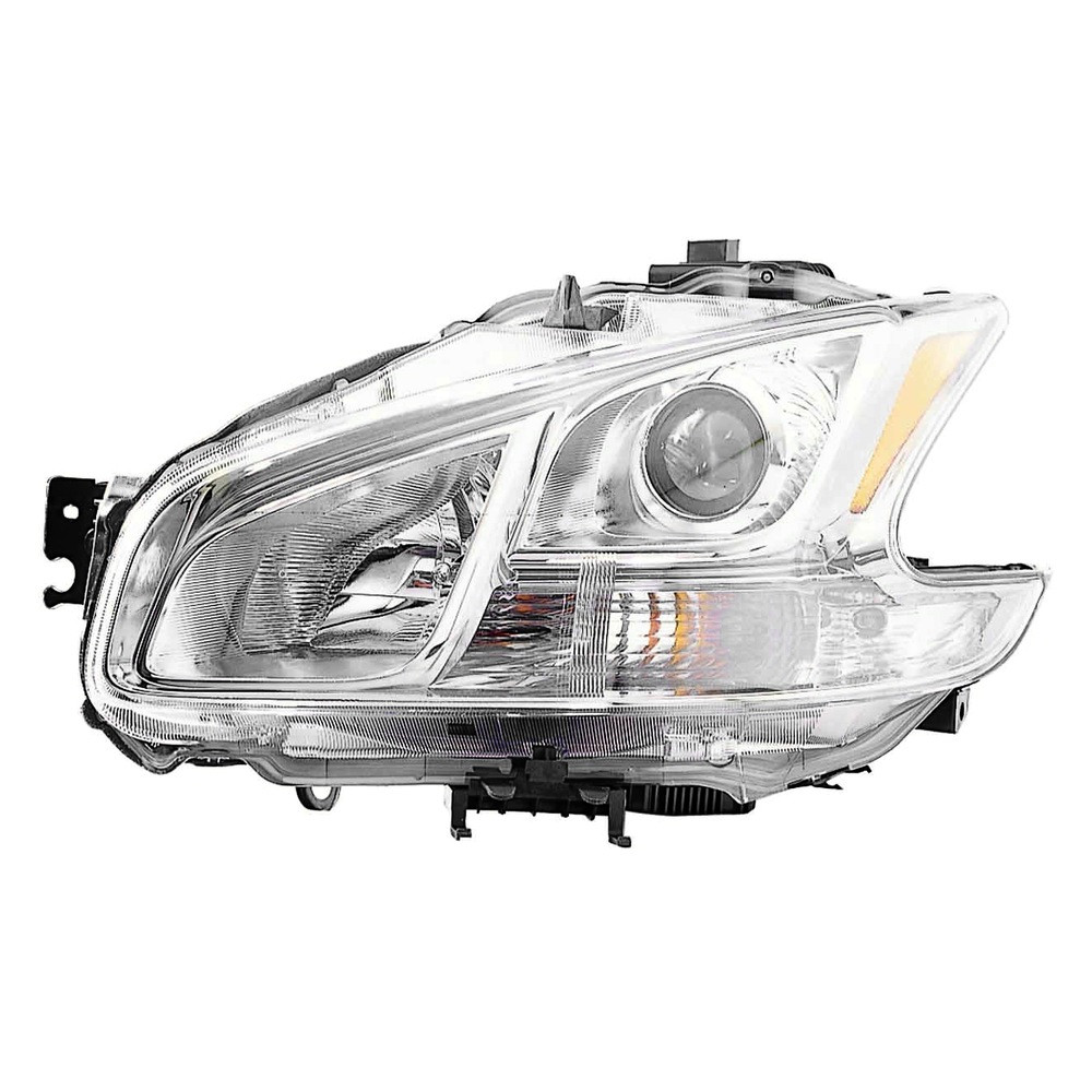 MZN315-1172L-AC7 CAPA Left Hand Composite Headlamp Assembly for 2009-2013 Nissan Maxima - Chrome Housing - Clear Lens