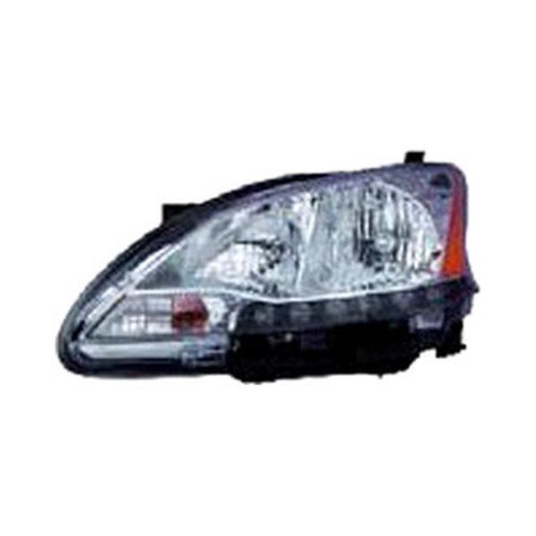 MZN315-1189L-AC CAPA Left Hand Headlight Assembly for 2013 Nissan Sentra - Chrome Housing - Clear Lens