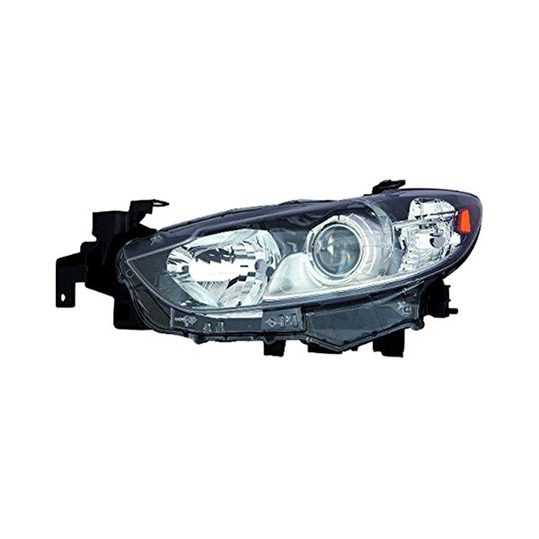 MZN316-1148L-UC2 CAPA Left Hand Headlight Assembly for 2014-2016 Mazda 6 - Black & Chrome Housing - Clear Lens