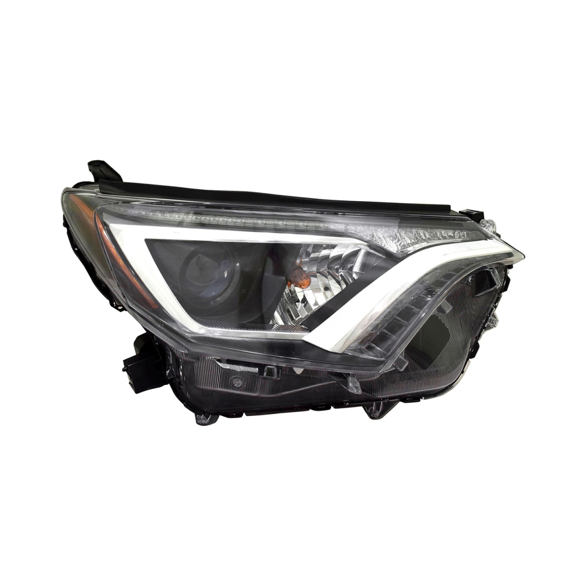 MZN312-11AGR-AC2 CAPA Right Hand Headlight Assembly for 2016-2018 Toyota RAV4 - Black Housing - Clear Lens