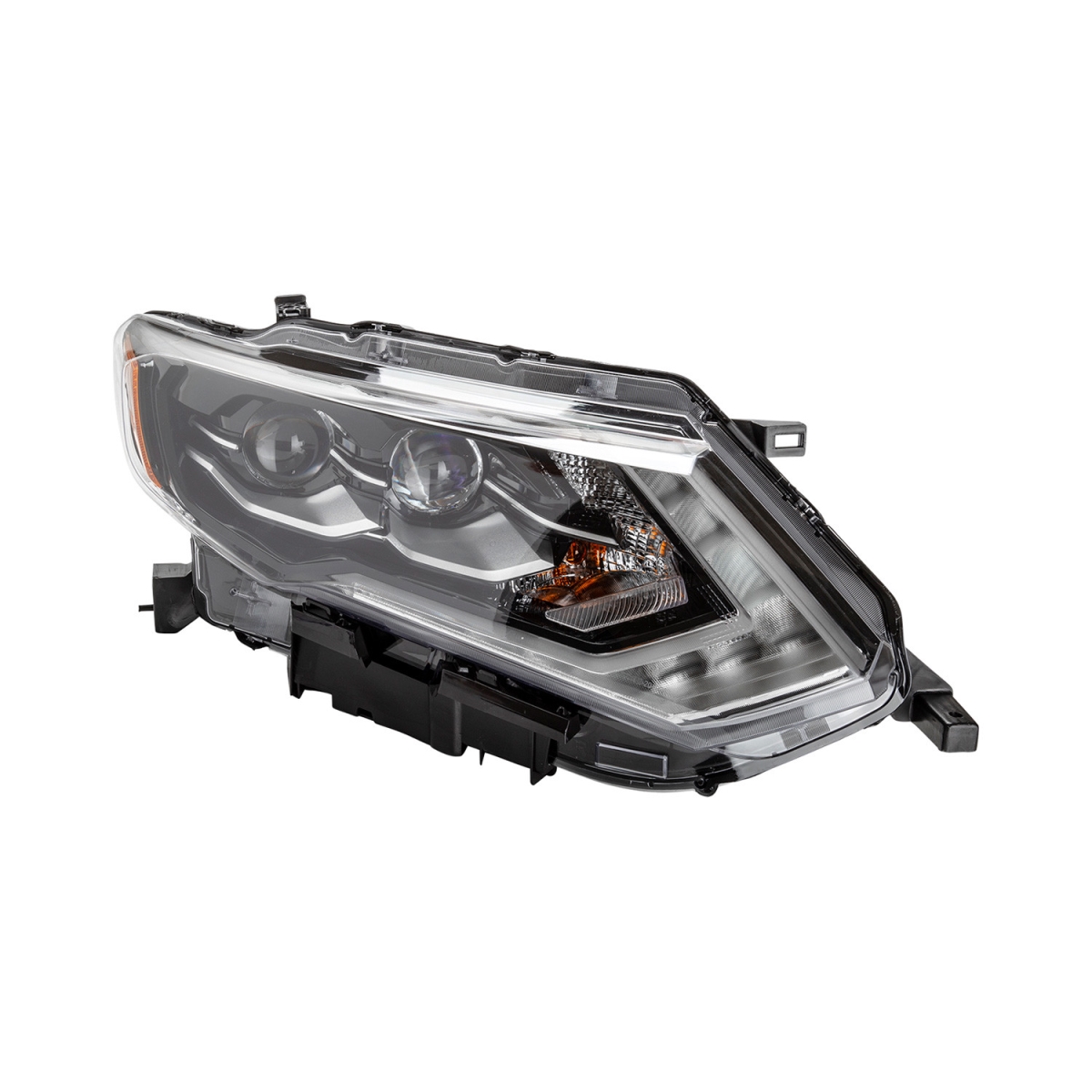 MZN315-11AMR-AC2 CAPA Right Hand Headlight Assembly for 2017-2018 Nissan Rogue - Black Housing - Clear Lens