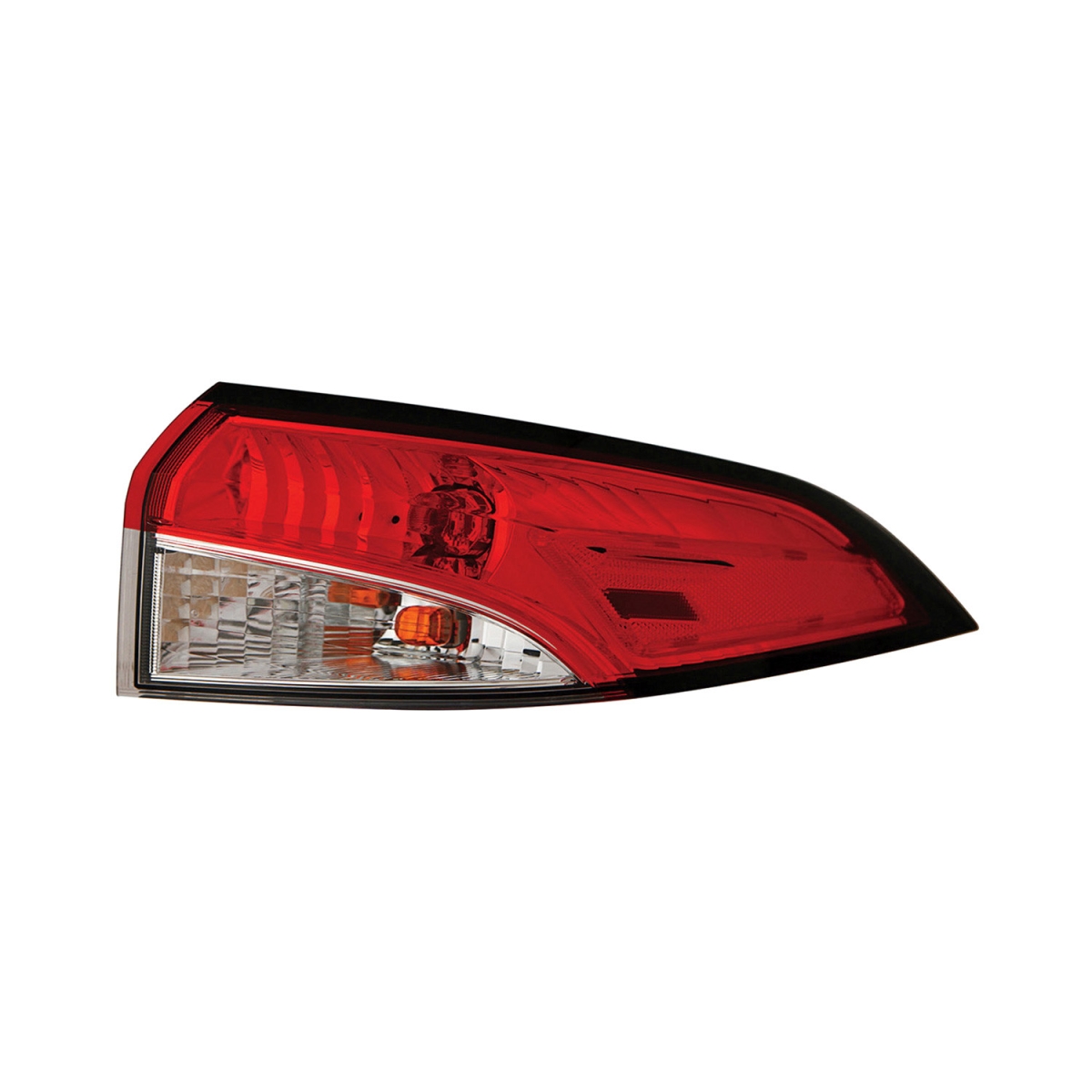 MZN312-19BCR3AC CAPA Right Hand Outer Taillamp Assembly for 2020-Current Toyota Corolla L-LE-SE Models - Chrome Housing - Red & Clear Lens