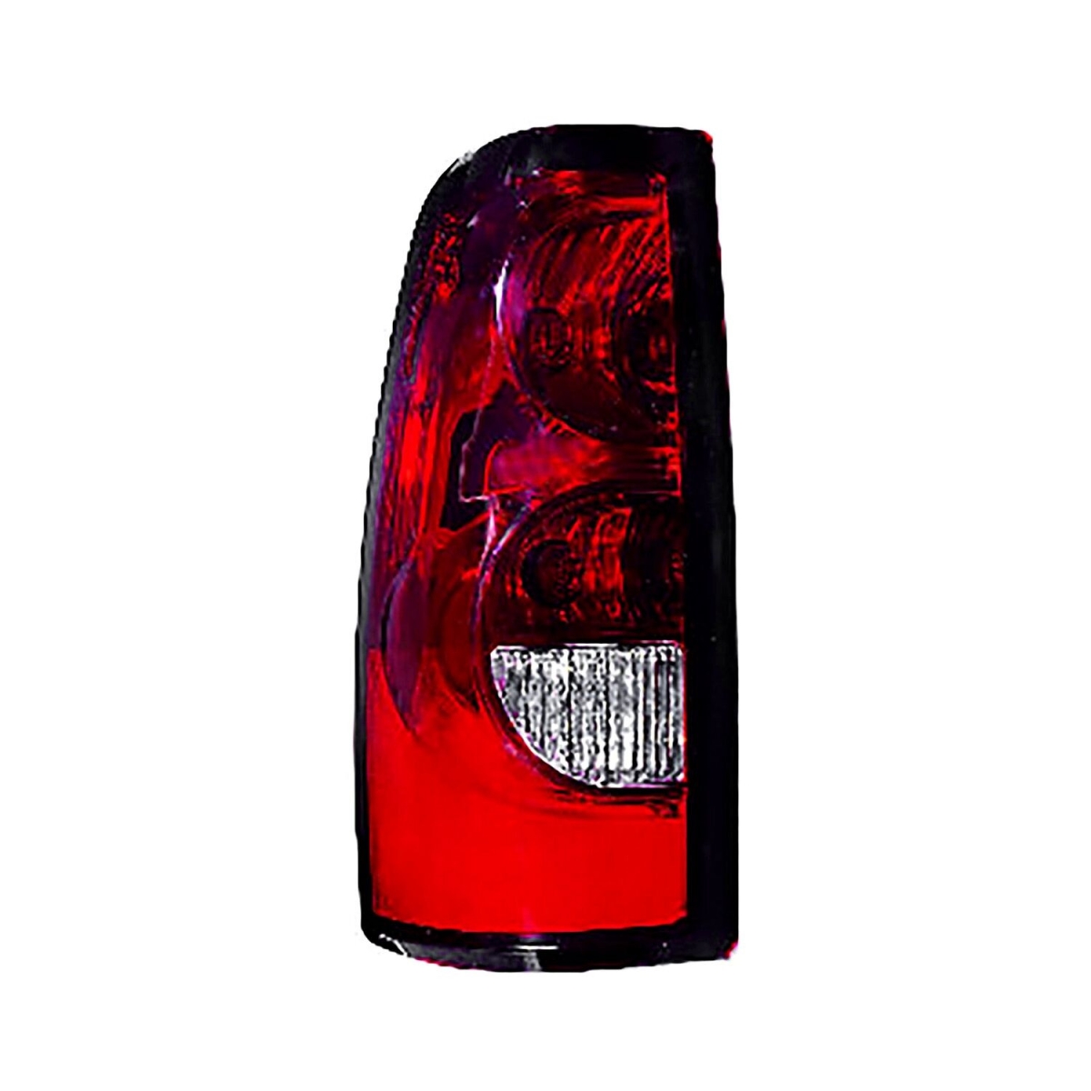 CAPA Left Hand Taillamp Assembly for 2004-2007 Chevrolet Silverado Pickup 1500-2500-3500 Fleetside - Black & Chrome Housing - Red & Clear Lens