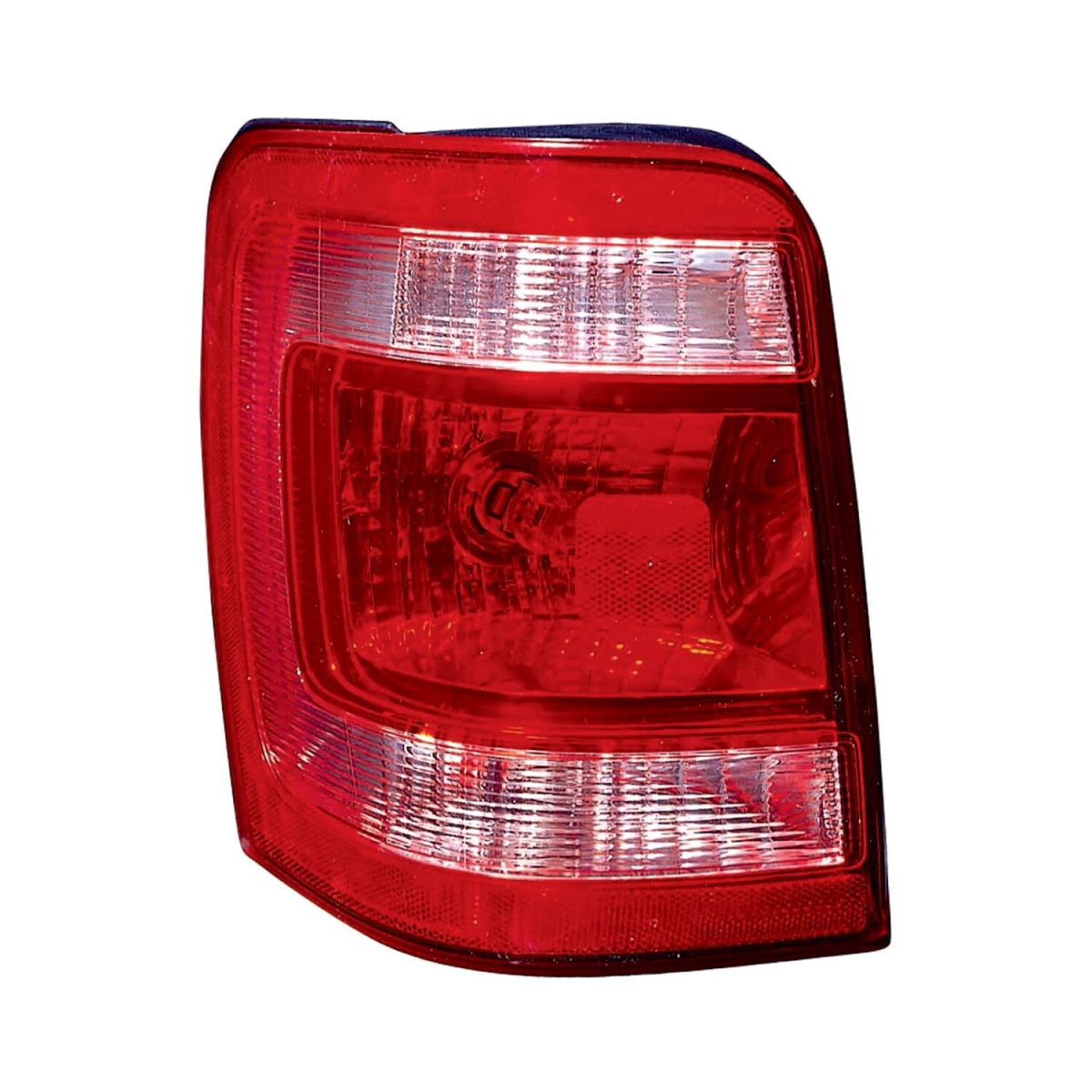 MZN330-1938L-UC CAPA Left Hand Taillamp Assembly for 2008-2012 Ford Escape & Escape Hybrid - Chrome Housing - Red & Clear Lens