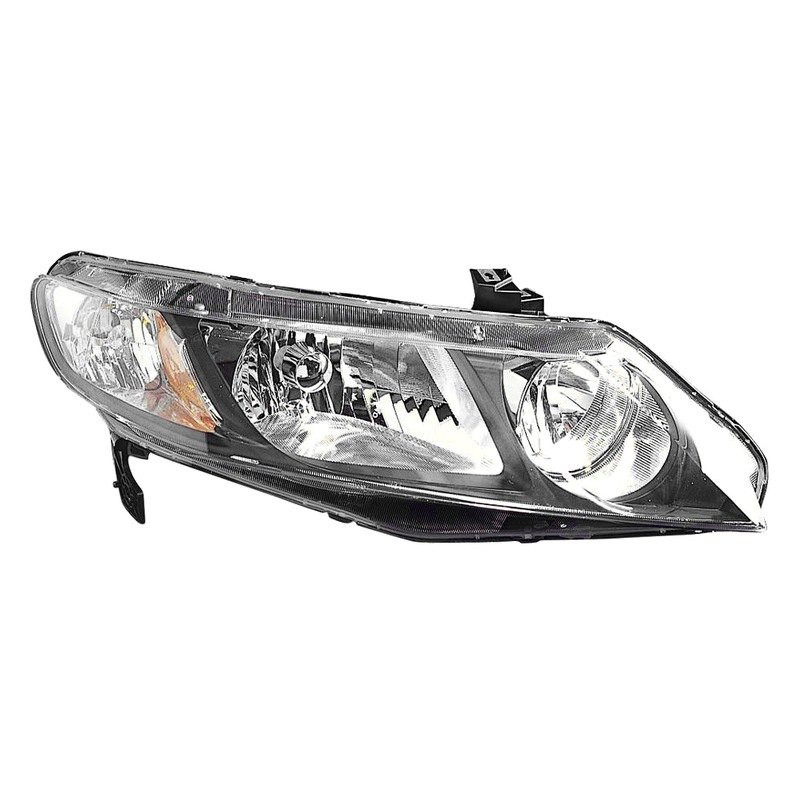 MZN317-1147R-UC2Y CAPA Right Hand Headlight Assembly for 2006-2008 Honda Civic Sedan - Black Housing - Clear Lens