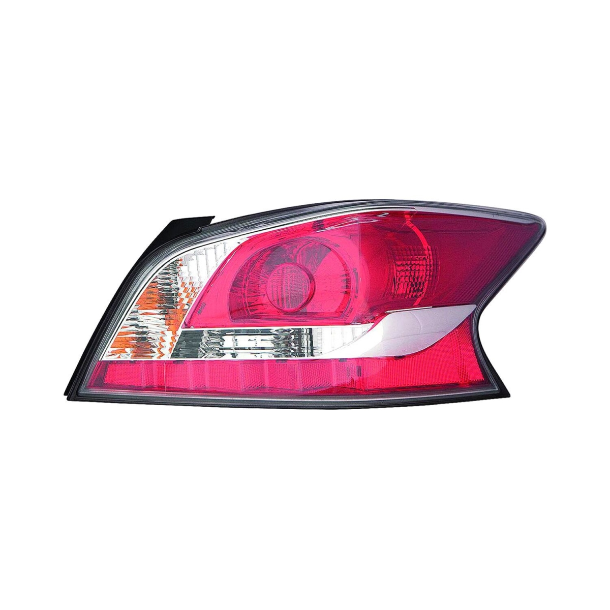 MZN315-1977R-AC-L6 CAPA Right Hand Taillamp Assembly for 2014-2015 Nissan Altima Sedan 2.5L - Chrome Housing - Red & Clear Lens