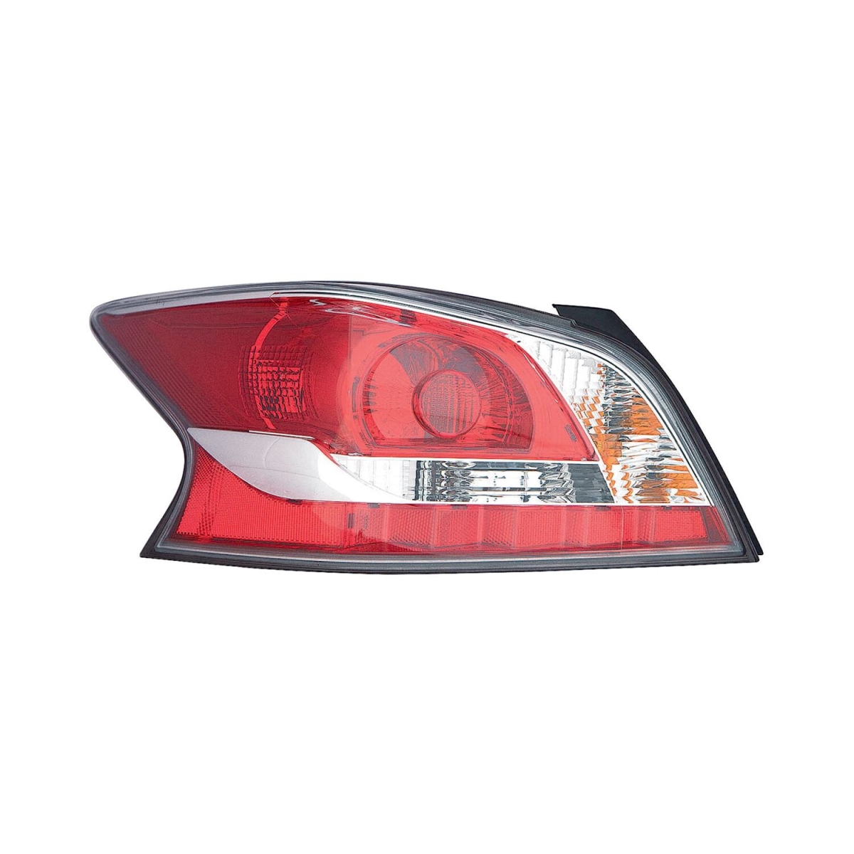 MZN315-1977L-AC-L6 CAPA Left Hand Taillamp Assembly for 2014-2015 Nissan Altima Sedan 2.5L - Chrome Housing - Red & Clear Lens