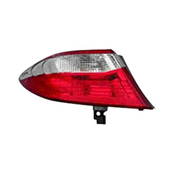 MZN312-19C4L-AC CAPA Left Hand Outer Taillamp Assembly for 2015-2017 Toyota Camry - Chrome Housing - Red & Clear Lens