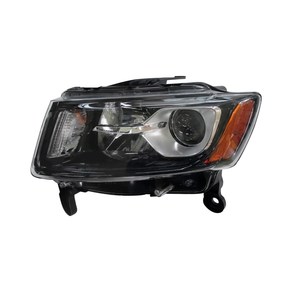 MZN333-1194L-ACN2 CAPA Left Hand Headlight Assembly for 2014-2016 Jeep Grand Cherokee - Black Housing - Clear Lens