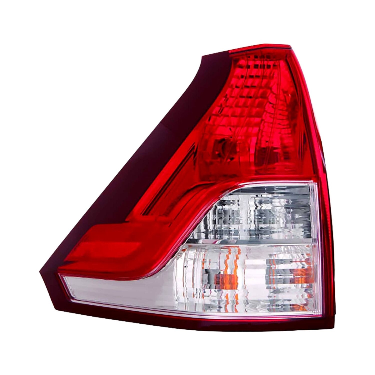 MZN317-19A1L-AC CAPA Left Hand Taillamp Assembly for 2012-2014 Honda CR-V - Chrome Housing - Red & Clear Lens