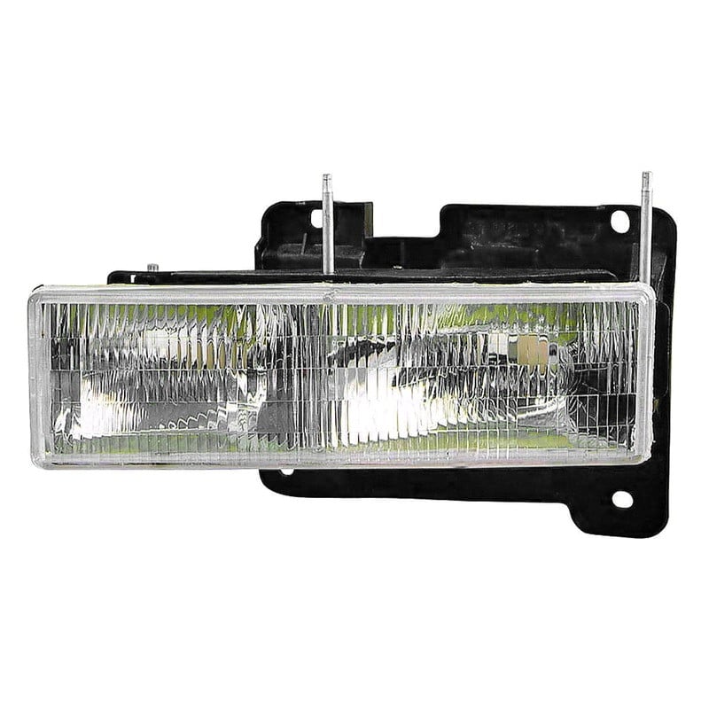 MZN332-1117L-AC CAPA Left Hand Headlight Assembly for 1988-2002 Chevrolet & GMC C-K 10 Truck - Chrome Housing - Clear Lens