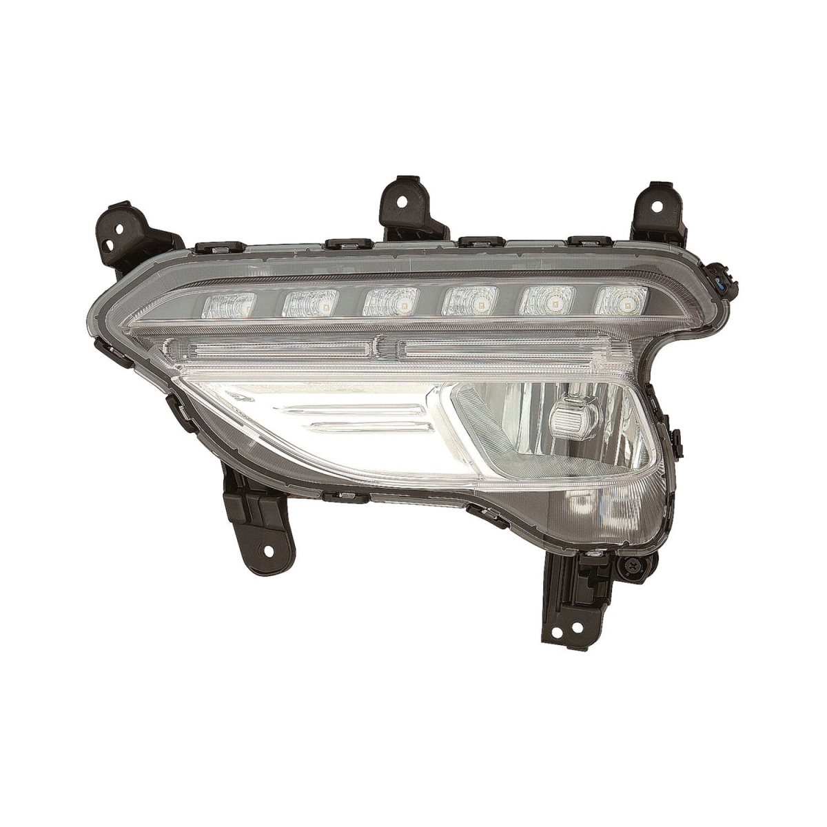 MZN321-2040L-AC CAPA Left Hand Fog Lamp Assembly for 2017-2018 Hyundai Santa Fe Sport - Chrome Housing - Clear Lens