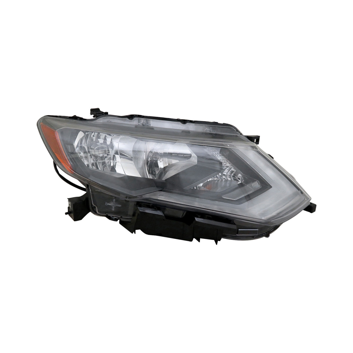MZN315-11AKR-AC2 CAPA Right Hand Headlight Assembly for 2017-2020 Nissan Rogue & Hybrid - Black Housing - Clear Lens