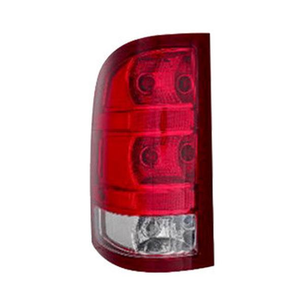 MZN335-1934L-ACN CAPA Left Hand Taillamp Assembly for 2010-2011 GMC Sierra 1500 Hybrid - Chrome Housing - Red & Clear Lens