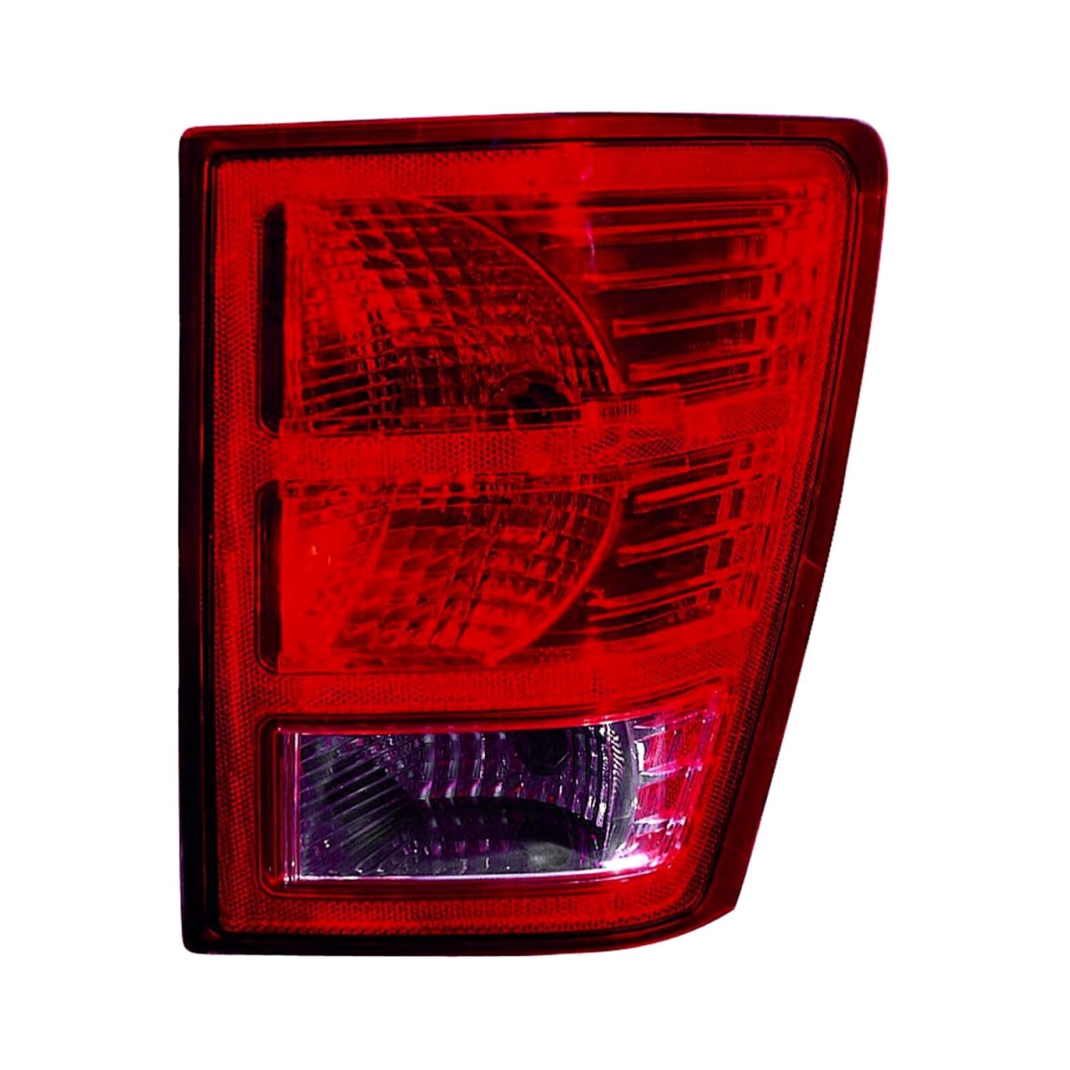 MZN333-1950R-AC CAPA Right Hand Taillamp Assembly for 2007-2010 Jeep Grand Cherokee - Chrome Housing - Red & Clear Lens