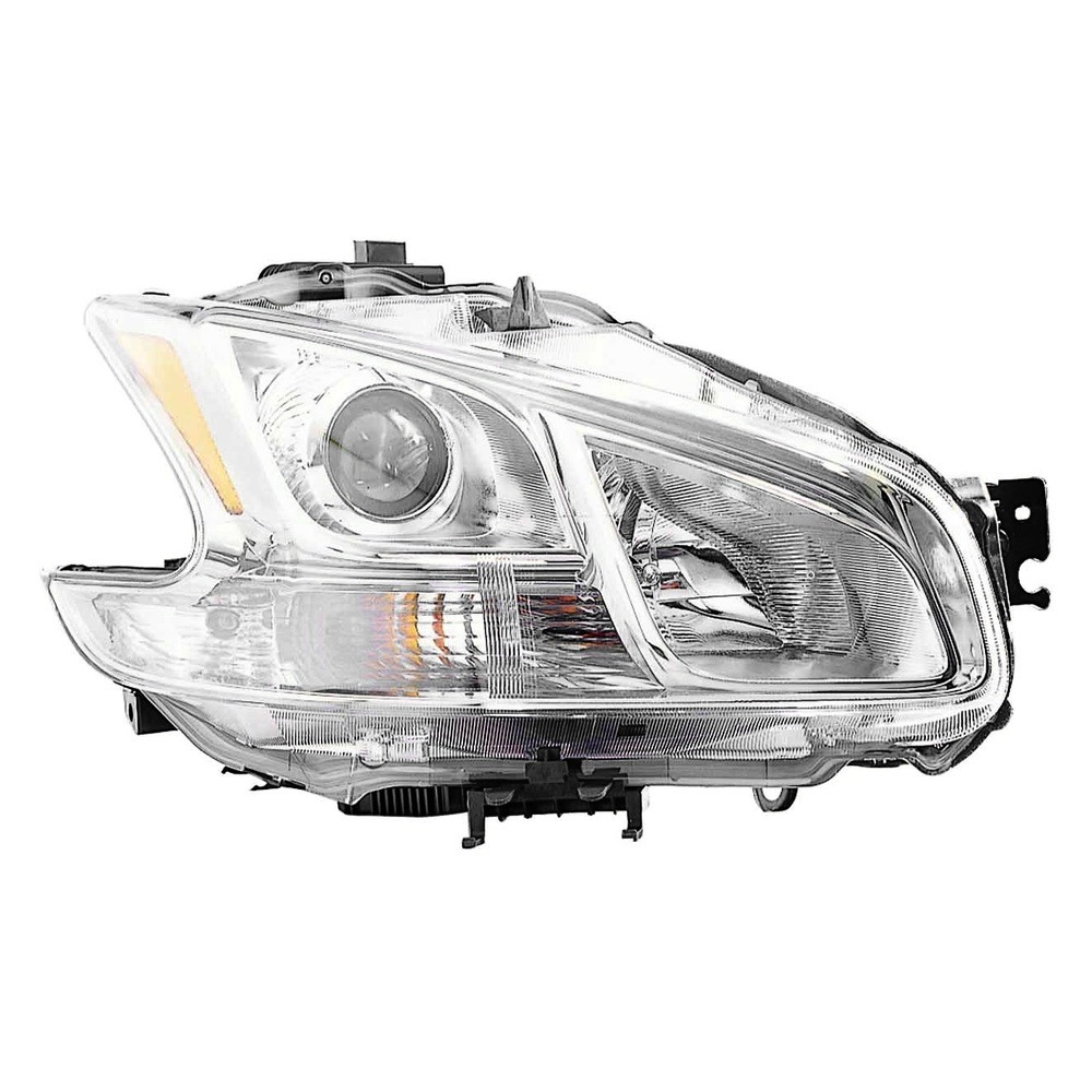 MZN315-1172R-AC7 CAPA Right Hand Composite Headlamp Assembly for 2009-2013 Nissan Maxima - Chrome Housing - Clear Lens
