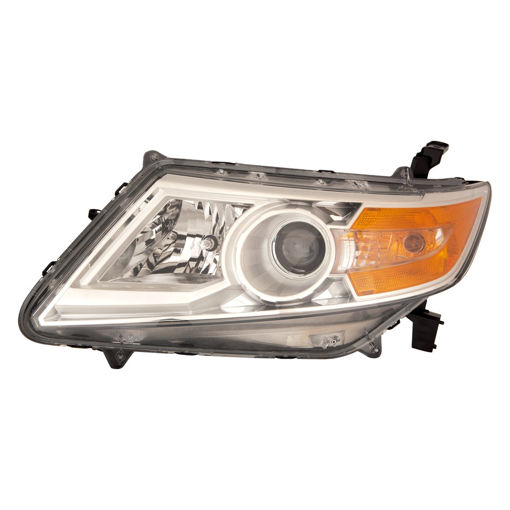 MZN317-1161L-AC CAPA Left Hand Headlight Assembly for 2011-2013 Honda Odyssey - Chrome Housing - Clear Lens